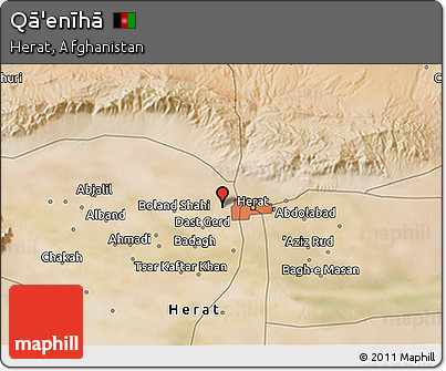 Satellite 3D Map of Qā'enīhā