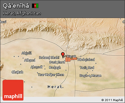 Satellite 3D Map of Qā'enīhā