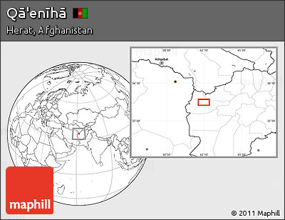Blank Location Map of Qā'enīhā