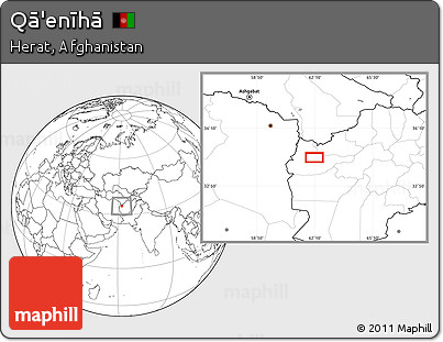 Blank Location Map of Qā'enīhā