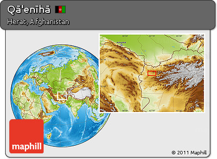 Physical Location Map of Qā'enīhā