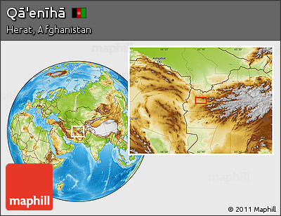 Physical Location Map of Qā'enīhā