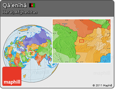 Political Location Map of Qā'enīhā