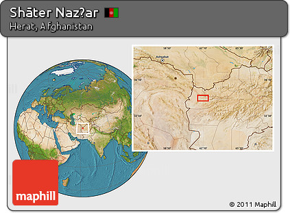 Satellite Location Map of Shāter Naz̧ar