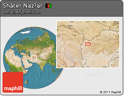 Satellite Location Map of Shāter Naz̧ar