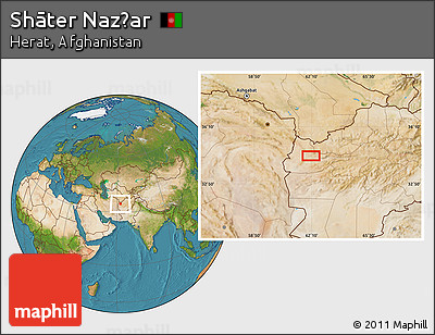 Satellite Location Map of Shāter Naz̧ar