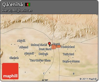 Satellite Map of Qā'enīhā