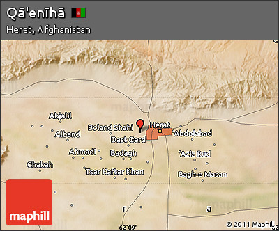 Satellite Map of Qā'enīhā
