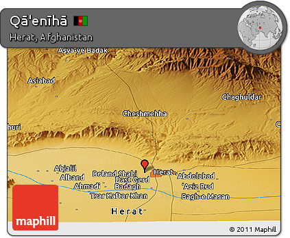 Physical Panoramic Map of Qā'enīhā