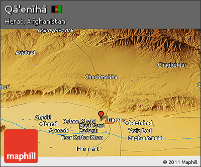 Physical Panoramic Map of Qā'enīhā