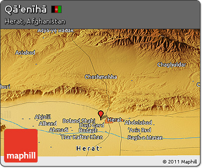 Physical Panoramic Map of Qā'enīhā