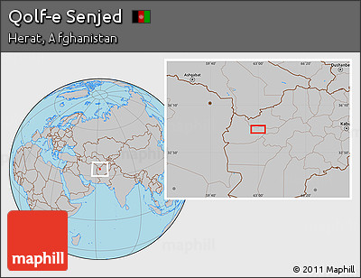 Gray Location Map of Qolf-e Senjed
