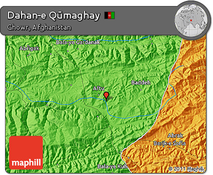 Political 3D Map of Dahan-e Qūmaghay
