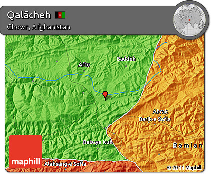 Political 3D Map of Qalācheh