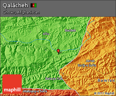 Political 3D Map of Qalācheh