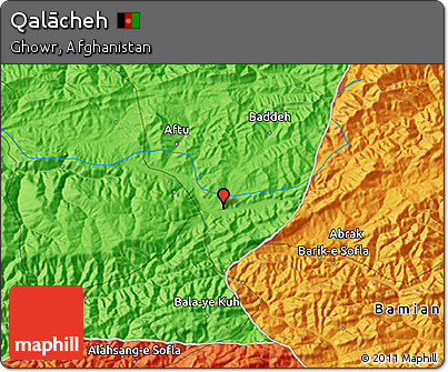 Political 3D Map of Qalācheh