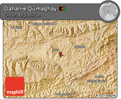 Satellite 3D Map of Dahan-e Qūmaghay