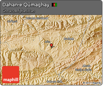 Satellite 3D Map of Dahan-e Qūmaghay