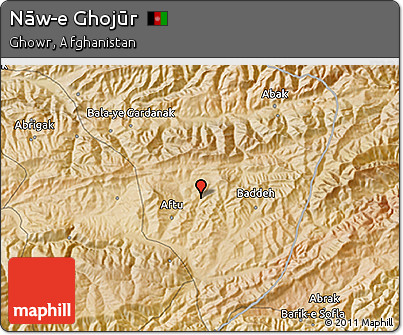 Satellite 3D Map of Nāw-e Ghojūr