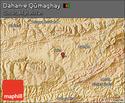 Satellite 3D Map of Dahan-e Qūmaghay