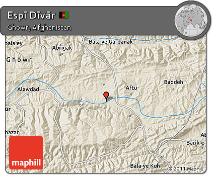Shaded Relief 3D Map of Espī Dīvār