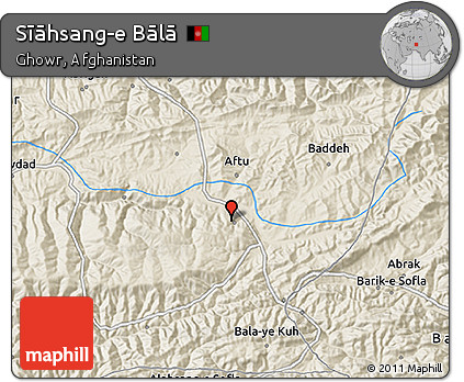 Shaded Relief 3D Map of Sīāhsang-e Bālā