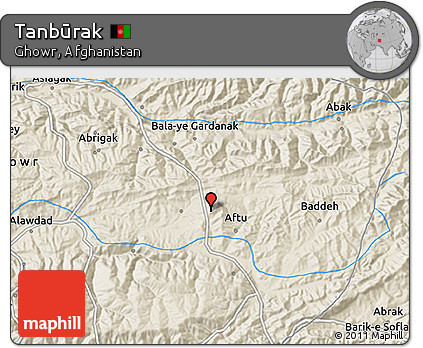 Shaded Relief 3D Map of Tanbūrak