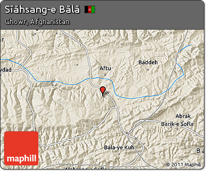 Shaded Relief 3D Map of Sīāhsang-e Bālā