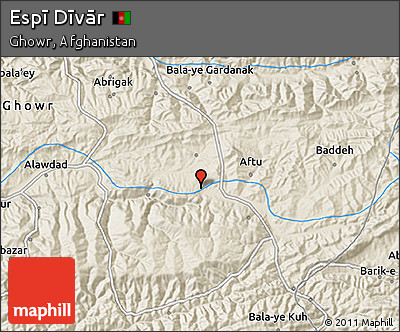 Shaded Relief 3D Map of Espī Dīvār