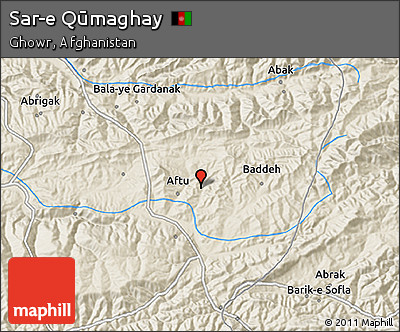 Shaded Relief 3D Map of Sar-e Qūmaghay