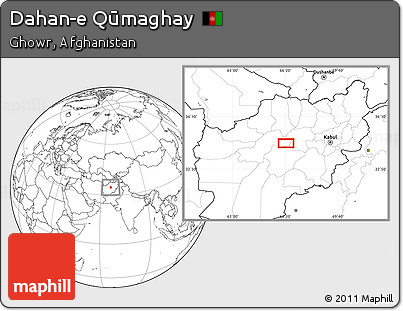 Blank Location Map of Dahan-e Qūmaghay