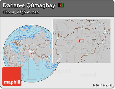 Gray Location Map of Dahan-e Qūmaghay
