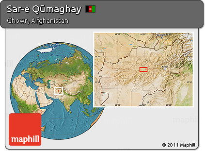 Satellite Location Map of Sar-e Qūmaghay