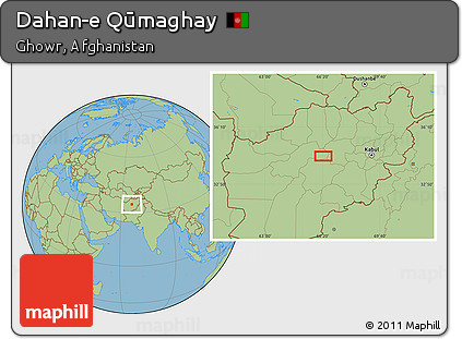 Savanna Style Location Map of Dahan-e Qūmaghay