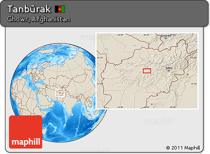 Shaded Relief Location Map of Tanbūrak