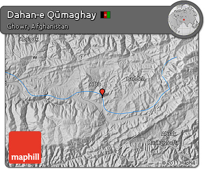 Physical Map of Dahan-e Qūmaghay