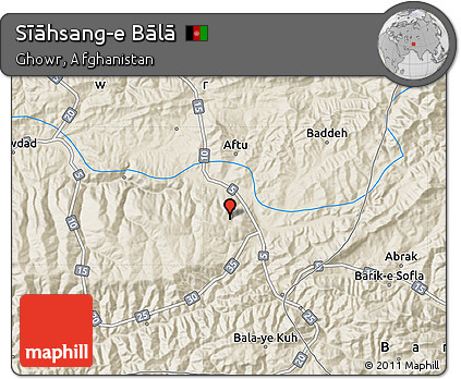 Shaded Relief Map of Sīāhsang-e Bālā