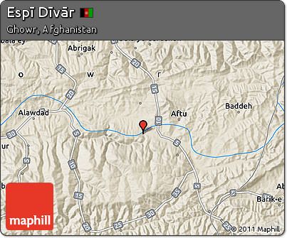 Shaded Relief Map of Espī Dīvār