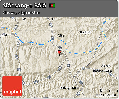 Shaded Relief Map of Sīāhsang-e Bālā