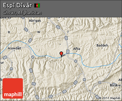 Shaded Relief Map of Espī Dīvār