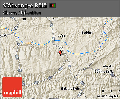 Shaded Relief Map of Sīāhsang-e Bālā