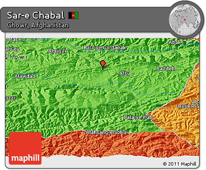 Political Panoramic Map of Sar-e Chabal