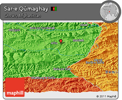 Political Panoramic Map of Sar-e Qūmaghay