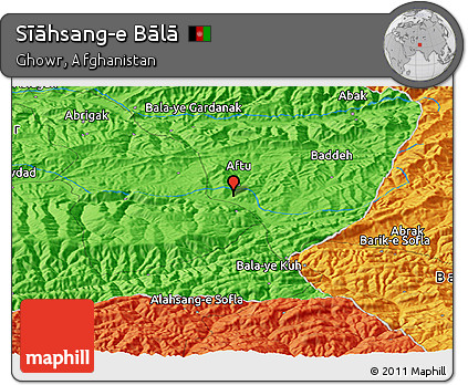 Political Panoramic Map of Sīāhsang-e Bālā