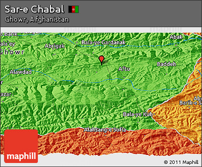 Political Panoramic Map of Sar-e Chabal