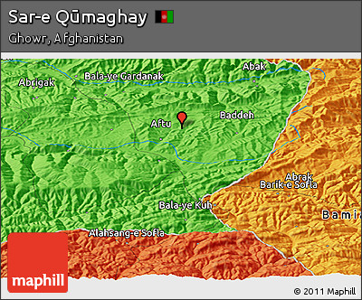 Political Panoramic Map of Sar-e Qūmaghay