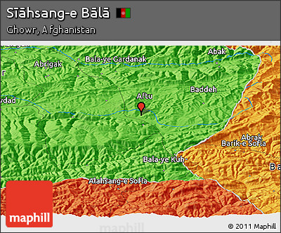 Political Panoramic Map of Sīāhsang-e Bālā