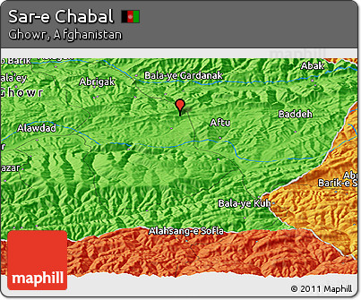 Political Panoramic Map of Sar-e Chabal