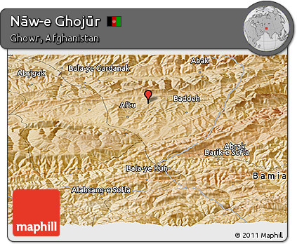 Satellite Panoramic Map of Nāw-e Ghojūr