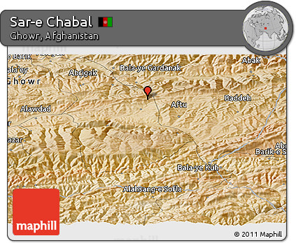 Satellite Panoramic Map of Sar-e Chabal